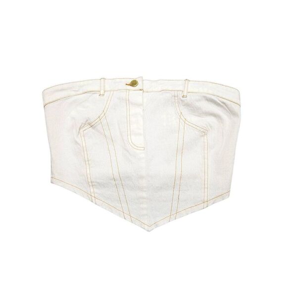 NWT LA Armario White Crop-top Women's Medium - Picture 1 of 5
